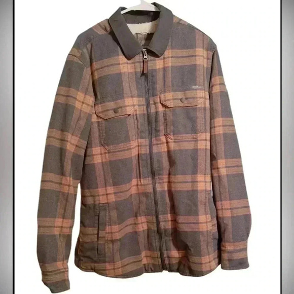 Men's Eddie Bauer Eddie's Favorite Shearling-Lined Flannel Shacket, Size LT - Picture 1 of 8